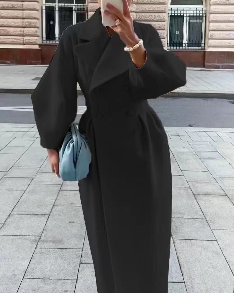 Phyllis | Women's Double-Breasted Maxi Coat