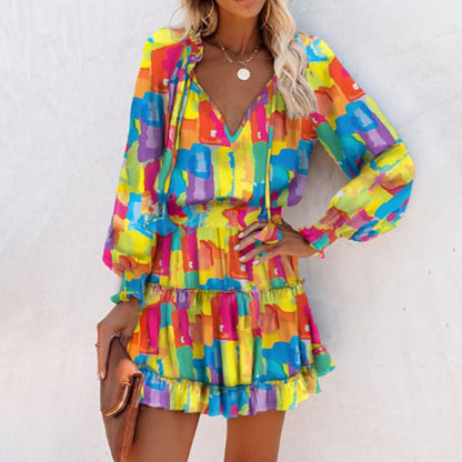 Zoe | Vibrant Floral Mini Dress for Elegant Sophistication
