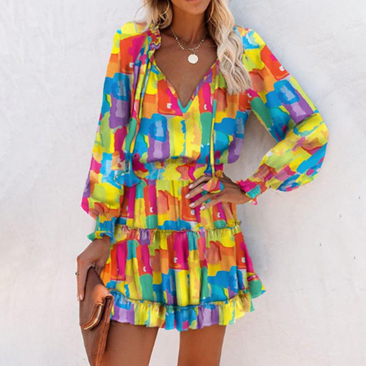 Zoe | Vibrant Floral Mini Dress for Elegant Sophistication