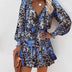 Zoe | Vibrant Floral Mini Dress for Elegant Sophistication - Blue