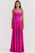 Ariana | Women's Elegant Maxi Dress - Silky Slim Fit, Spaghetti Straps
