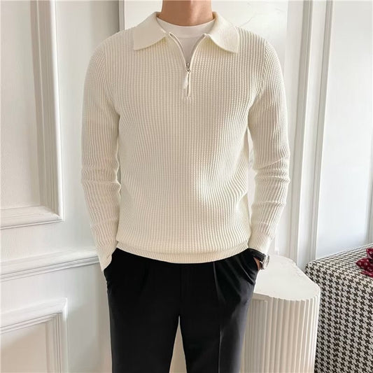 Hank Men's Zip-Up Polo Sweater