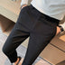 Men's Cropped Trousers – Slim Fit – Textured Fabric – Modern Casual - Black