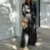 Hannah | Elegant Women's 2-Piece Set with Tailored Blouse & High-Waisted Pants - Black