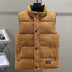 Men's Sleeveless Corduroy Puffer Vest - Brown