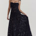 Ariana | Women's Elegant Maxi Dress - Silky Slim Fit, Spaghetti Straps - Black