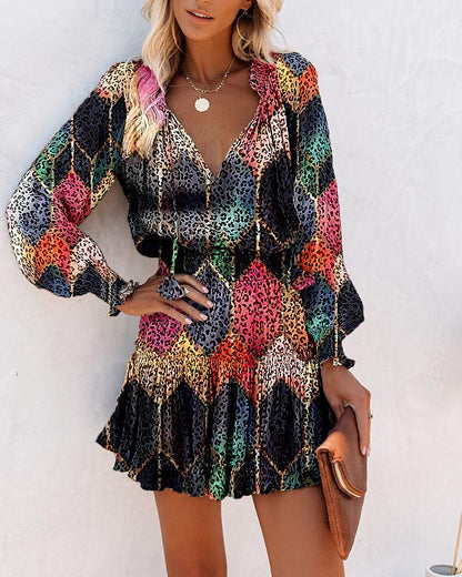 Zoe | Vibrant Floral Mini Dress for Elegant Sophistication
