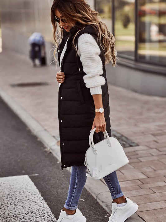 Phoebe | Women's Long Hooded Puffer Vest