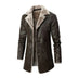 Casey | Men's Faux Fur Collar Trench Coat - Brown