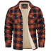 Derrick | Men's Sherpa-Lined Plaid Shirt Jacket - Orange