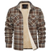 Men's Sherpa-Lined Flannel Shirt Jacket - Khaki
