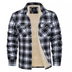 Derrick | Men's Sherpa-Lined Plaid Shirt Jacket - Black