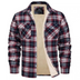 Men's Sherpa-Lined Flannel Shirt Jacket - Red