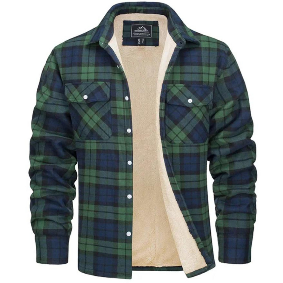 Derrick | Men's Sherpa-Lined Plaid Shirt Jacket