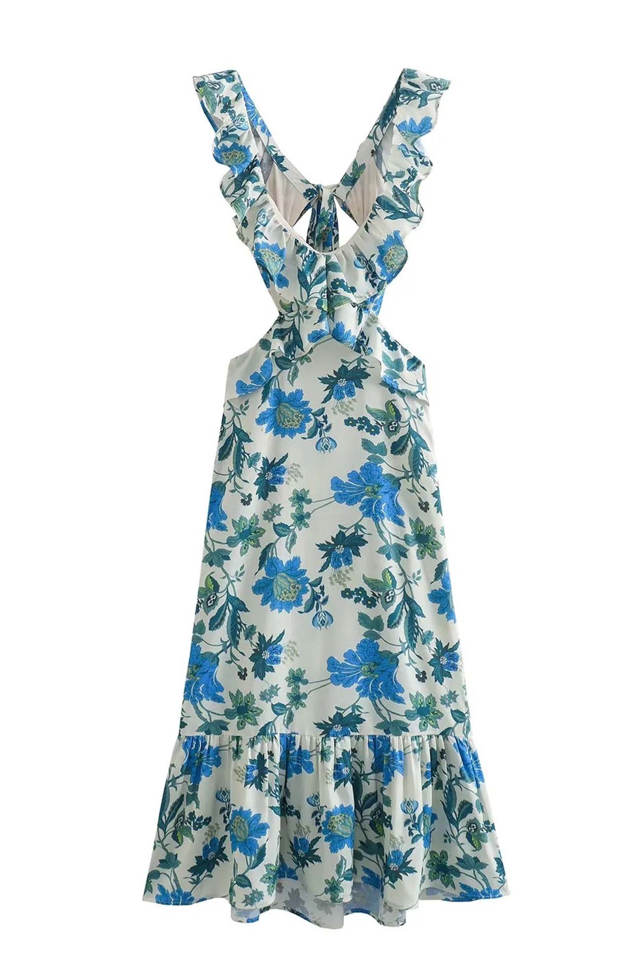 Amara | Elegant Summer Maxi Dress - Sleeveless Ruffle Straps