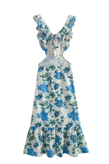 Amara | Elegant Summer Maxi Dress - Sleeveless Ruffle Straps