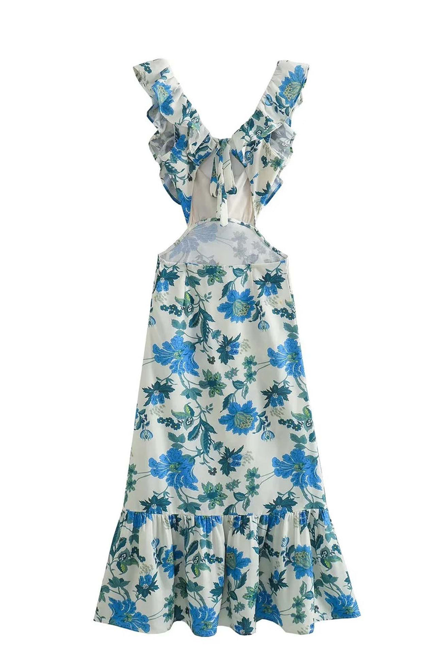 Amara | Elegant Summer Maxi Dress - Sleeveless Ruffle Straps