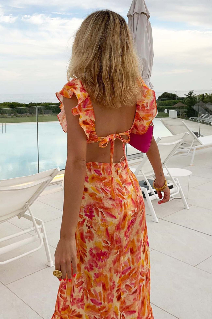 Amara | Elegant Summer Maxi Dress - Sleeveless Ruffle Straps