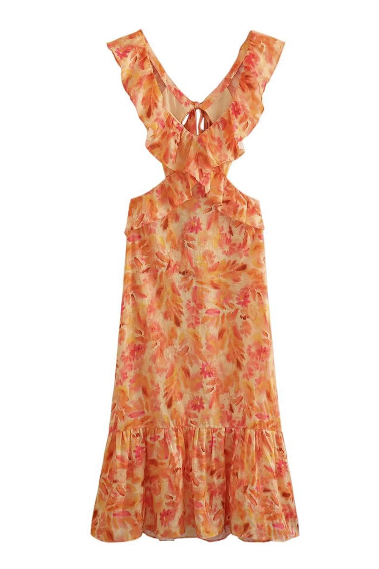 Amara | Elegant Summer Maxi Dress - Sleeveless Ruffle Straps