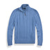 Archie | Men's Cable Knit Quarter-Zip Sweater - Light Blue