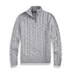 Archie | Men's Cable Knit Quarter-Zip Sweater - Gray