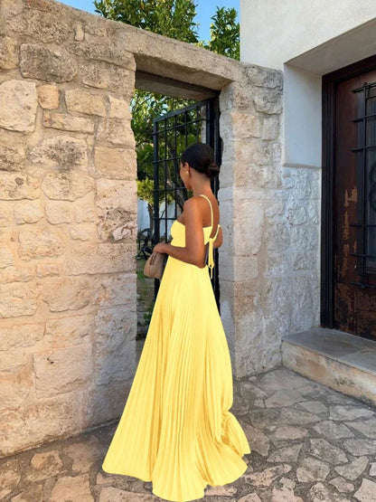 Irene | Elegant Pleated Maxi Dress for Every Occasion