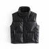 Kathleen | Women's High Collar Quilted Puffer Vest - Black