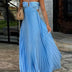 Irene | Elegant Pleated Maxi Dress for Every Occasion - Blue