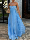 Irene | Elegant Pleated Maxi Dress for Every Occasion