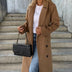 Rhonda | Women's Belted Double-Breasted Overcoat - Brown