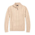 Archie | Men's Cable Knit Quarter-Zip Sweater - Beige