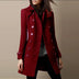Janice | Women's Double-Breasted Mid-Length Coat - Burgundy