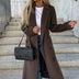 Rhonda | Women's Belted Double-Breasted Overcoat - Chocolate