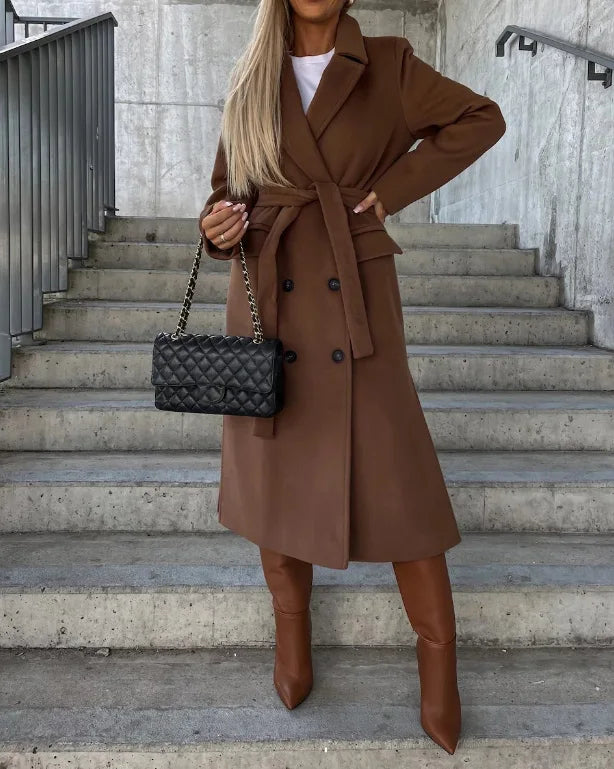 Rhonda | Women's Belted Double-Breasted Overcoat