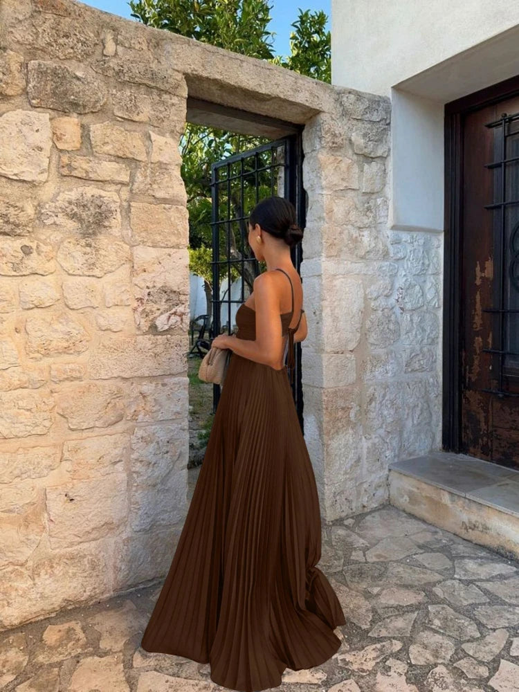 Irene | Elegant Pleated Maxi Dress for Every Occasion