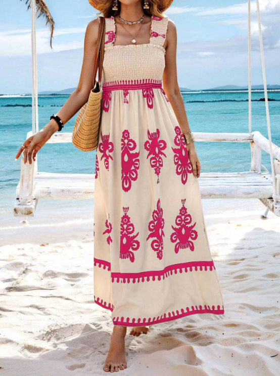 Lauren | Summer Bohemian Long Dress in High-Quality Fabric