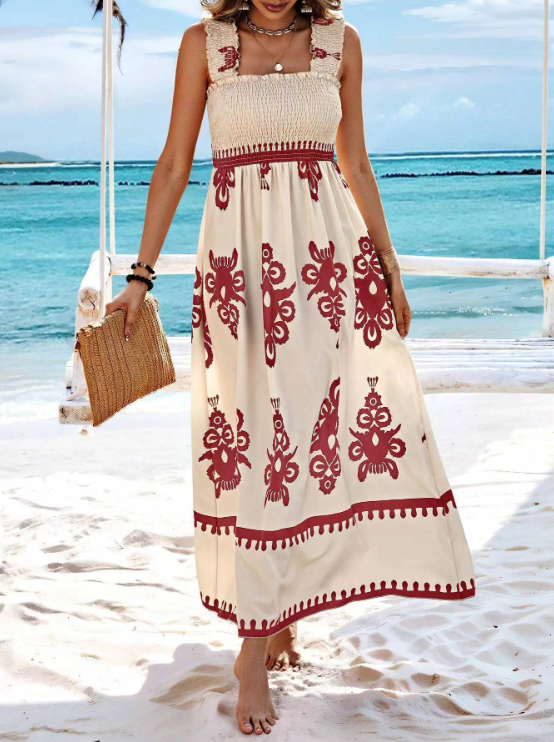 Lauren | Summer Bohemian Long Dress in High-Quality Fabric