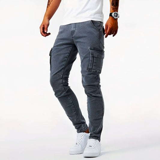 Riley | Men's Skinny Fit Cargo Pants in Luxurious Fabric