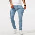 Riley | Men's Skinny Fit Cargo Pants in Luxurious Fabric - Light Blue