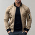 Darryl | Men's Luxurious Zip-Up Bomber Jacket - Khaki