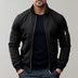 Darryl | Men's Luxurious Zip-Up Bomber Jacket - Black