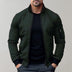 Darryl | Men's Luxurious Zip-Up Bomber Jacket - Green
