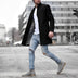 Teddy | Men's Slim-Fit Mid-Length Overcoat - Black