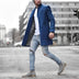 Teddy | Men's Slim-Fit Mid-Length Overcoat - Blue