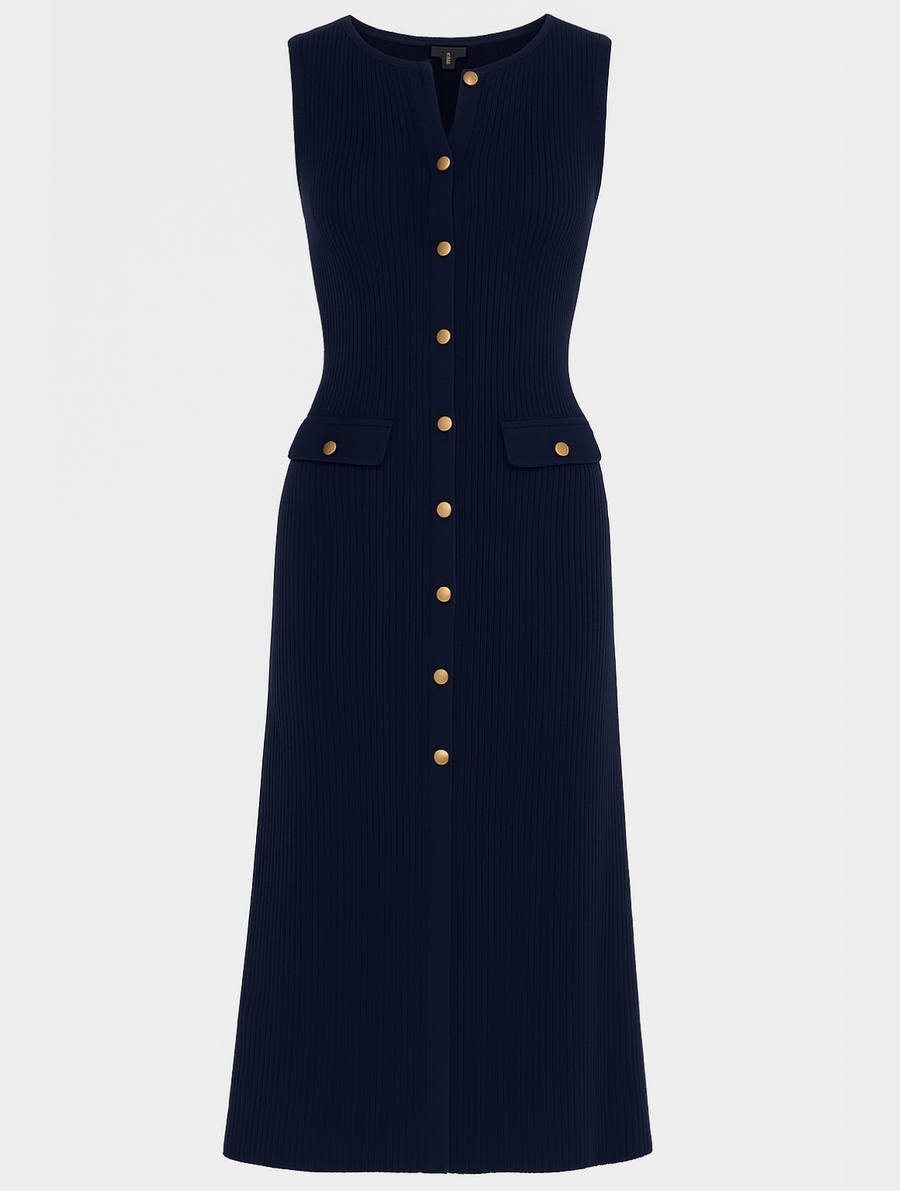 Marilyn | Elegant Midi Dress with Buttons