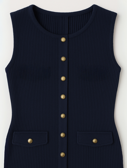 Marilyn | Elegant Midi Dress with Buttons