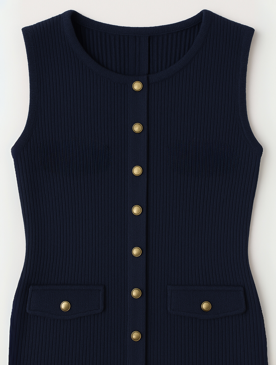 Marilyn | Elegant Midi Dress with Buttons