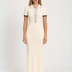 Sheila | Elegant Bodycon Maxi Dress in Luxe Fabric - White