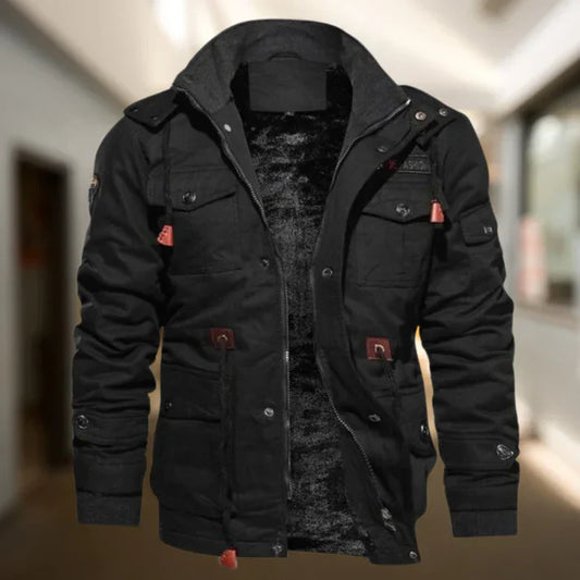 Preston | Men's Hooded Military Jacket in Premium Fabric
