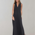 Christina V-Neck Maxi Dress in Luxurious Summer Elegance - Black